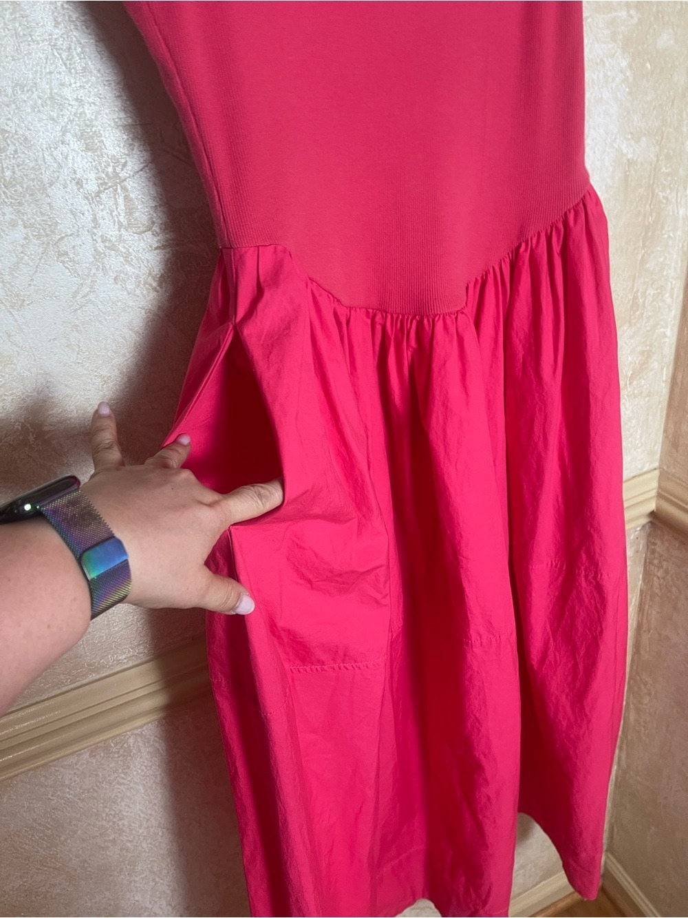 Free People Dylan Midi Dress Cotton Drop Waist Open Back Whimsical Fairy Sz L - Picture 5 of 13